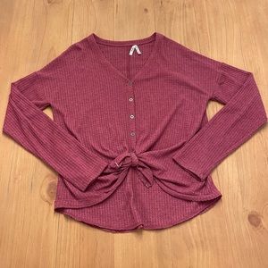 Mudd Medium Front Tie Blouse